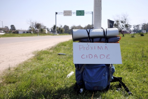 Inicio da BR 471, no Brasil, onde iniciei minha jornada